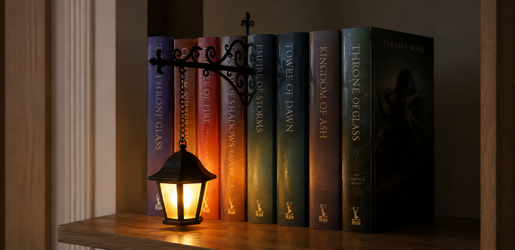 Lámpara Lumen junto a libros